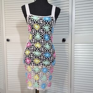 Crochet Multi color mini dress